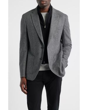 BOSS Hutson Slim Fit Wool Blend Bib Jacket - Gray