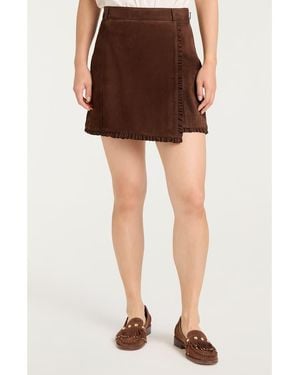 Cinq À Sept Scotlyn Faux Wrap Miniskirt - Brown