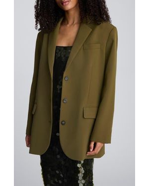Kenneth Cole Three-Button Boyfriend Blazer - Green
