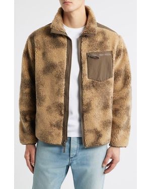 Corridor NYC Oak Camo Fleece Zip-Up Jacket - Brown