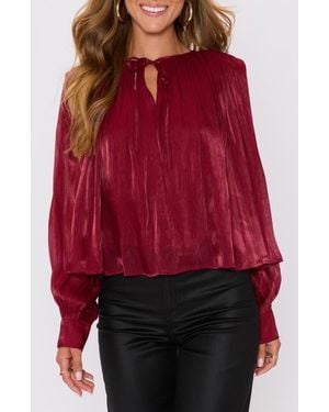 Vici Collection Metallic Satin Top - Red