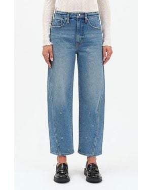 DAZE Westward High Waist Ankle Barrel Leg Jeans - Blue