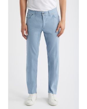 Brax Chuck Modern Fit Linen & Cotton Pants - Blue