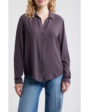 Cloth & Stone Classic Button-Up Shirt - Purple