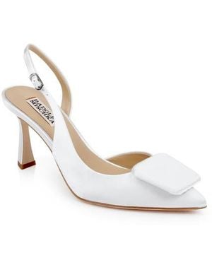 Badgley Mischka Graciella Slingback Half D'Orsay Pointed Toe Pump - White