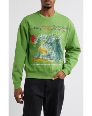 JUNGLES JUNGLES Everything's Ok Graphic Sweatshirt - Green