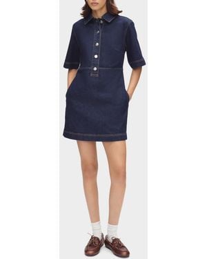 ALIGNE Amber Denim Mini Shirtdress - Blue