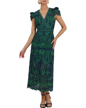 Adelyn Rae Lace Midi Dress - Green
