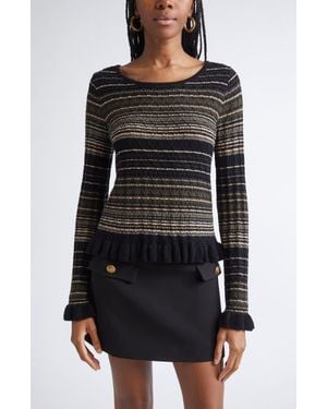 Ramy Brook Melissa Texture Merino Wool Blend Knit Top - Black