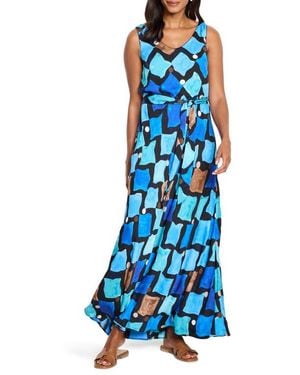 NIC+ZOE Bianca Sea Glass Sleeveless Maxi Dress - Blue