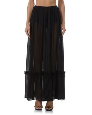 AFRM Allegra Rhinestone Chiffon Maxi Skirt - Black