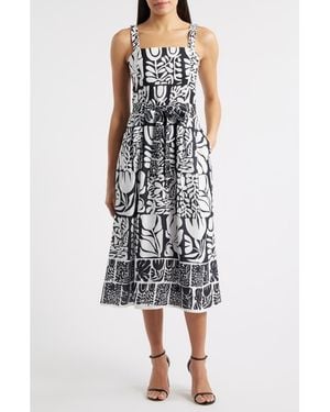 Julia Jordan Mixed Print Dress - Black