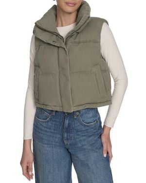 Levi's Cotton Crop Puffer Vest - Blue