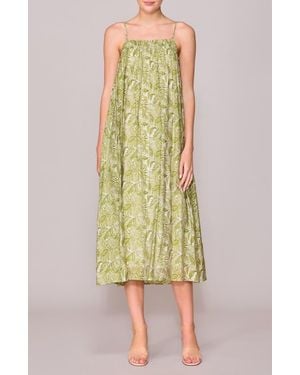 MELLODAY Strapless Organza Sundress - Yellow