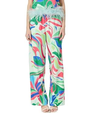English Factory Abstract Print Wide Leg Pants - Blue