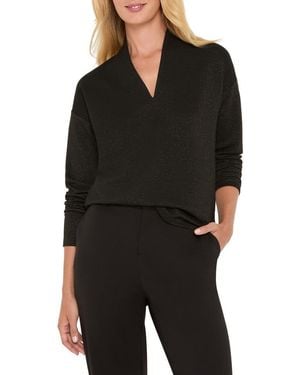NIC+ZOE Sparkle Stripe Everyday Top - Black