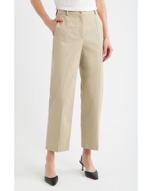 BOSS Tecarino Cotton Ankle Pants - Natural