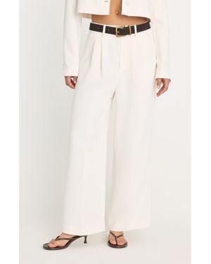 GOOD AMERICAN Luxe High Waist Ankle Wide Leg Pants - White