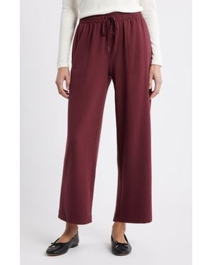 Caslon Ankle Wide Leg Sweatpants - Red