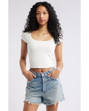 BP. Square Neck Baby Tee - White