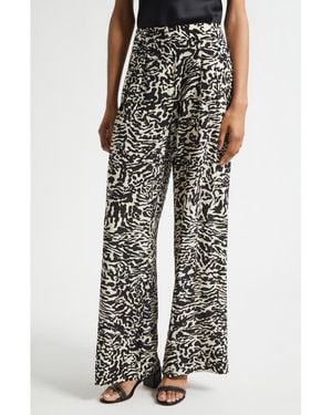 Ulla Johnson Aviva Wide Leg Silk Pants - Black