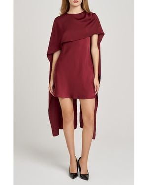 Wayf X Sara Walker Elle Capelet Satin Minidress - Red