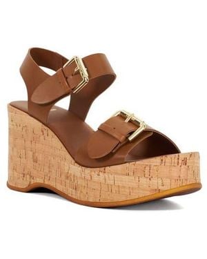 Dune Kamia Platform Wedge Sandal - Brown