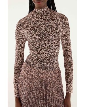 FARM Rio Baby Leopard Print Top - Brown