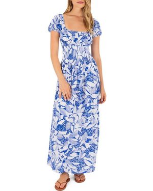 Hurley Paloma Floral Print Maxi Dress - Blue