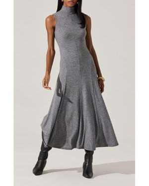 Astr Haylie Turtleneck Knit Dress - Gray