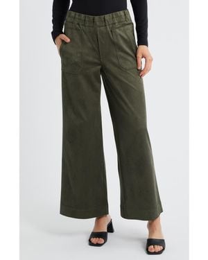 Wit & Wisdom Skyrise Patch Pocket Wide Leg Pants - Green