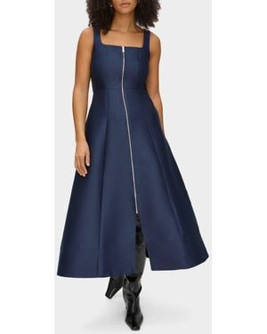 ALIGNE Paisley Satin Midi Dress - Blue