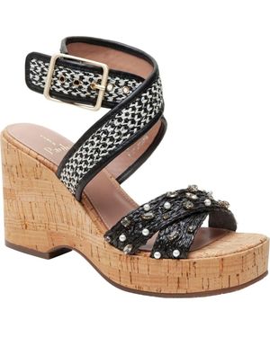 Linea Paolo Varena Platform Wedge Sandal - Black