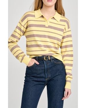 Wayf Carter Stripe Polo Sweater - Blue