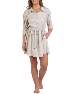 La Blanca Delphine Cover-Up Shirtdress - White