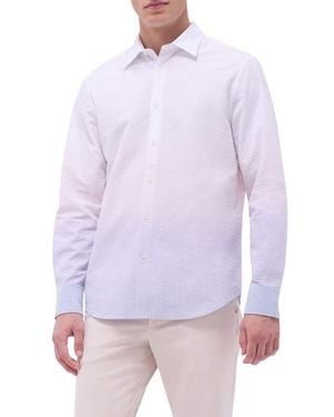 Bugatchi Julian Shaped Fit Button-Up Shirt - Purple