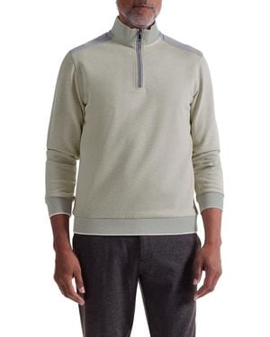 Bugatchi Mélange Quarter Zip Top - Gray