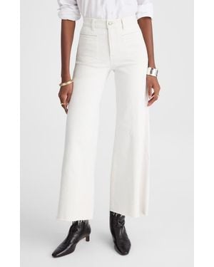 Madewell The Flared Wide Leg Crop Jeans - White