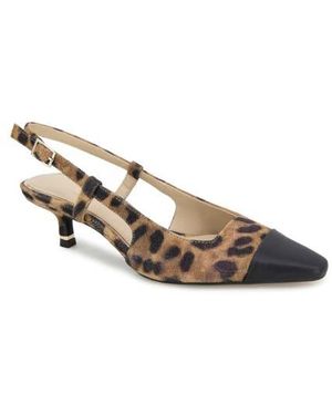 Kenneth Cole Martha Slingback Cap Toe Kitten Heel Pump - Multicolor