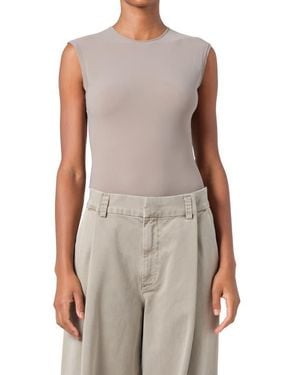 Agolde Aura Cap Sleeve Bodysuit - Brown