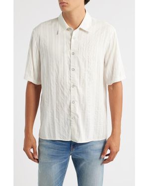 Rag & Bone Dalton Plaid Short Sleeve Button-Up Shirt - White
