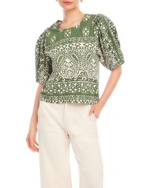 Fifteen Twenty Rosie Puff Sleeve Top - Green