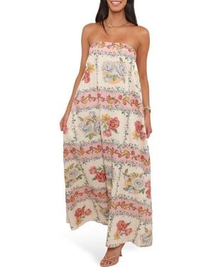 Petal & Pup Amora Strapless Maxi Dress - Brown