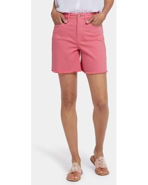 NYDJ Berkyn High Waist Fray Hem Shorts - Pink