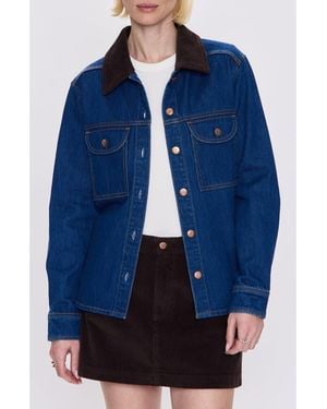 Pistola Corduroy Collar Denim Jacket - Blue