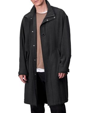 Rag & Bone Wool Linen Belted Coat - Black
