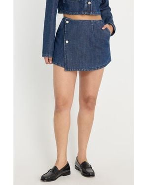 GOOD AMERICAN Denim Mini Skort - Blue