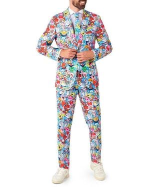Opposuits Spongebob Frenzy Two-Piece Suit & Tie Set - Blue