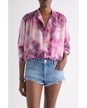 Isabel Marant Mexika Tie Dye Cotton Button-Up Shirt - Pink