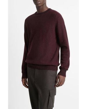 Vince Geometric Jacquard Wool & Cotton Blend Crewneck Sweater - Purple